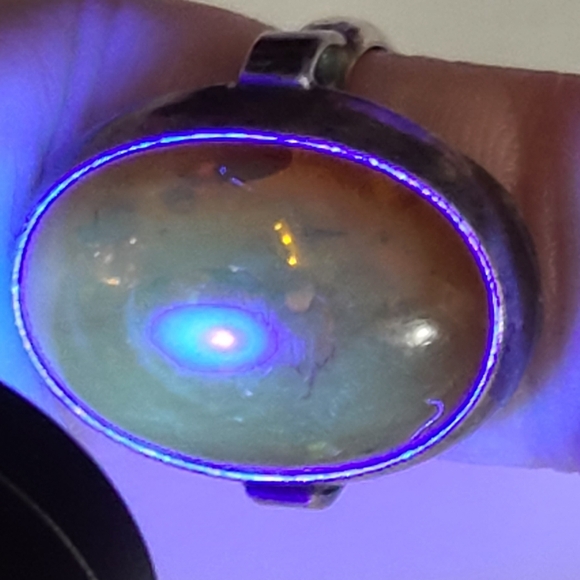 Vintage 925 European Amber Ring Sz 5.25 Poland Sterling Silver Huge Stone - Picture 11 of 14